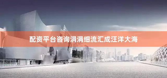 配资平台咨询涓涓细流汇成汪洋大海