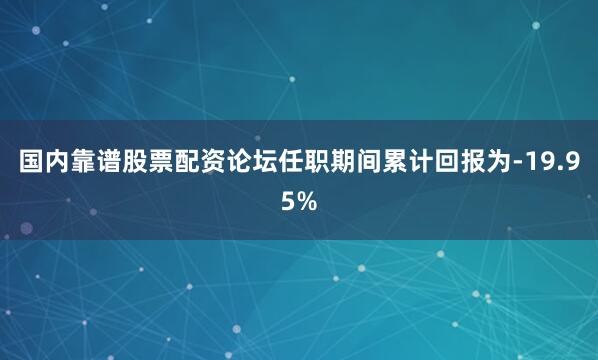国内靠谱股票配资论坛任职期间累计回报为-19.95%