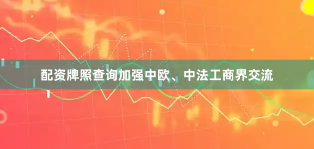 配资牌照查询加强中欧、中法工商界交流